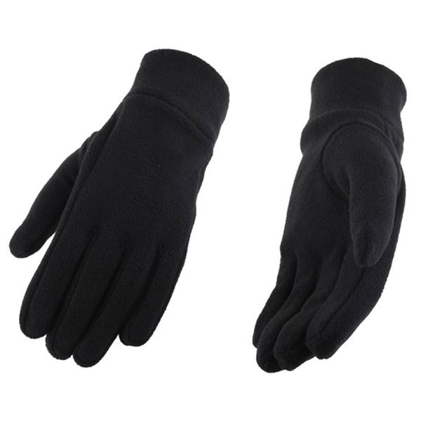 

cycling fleece gloves thickened non-slip full finger warm winter gloves for outdoor sports &t8, Black