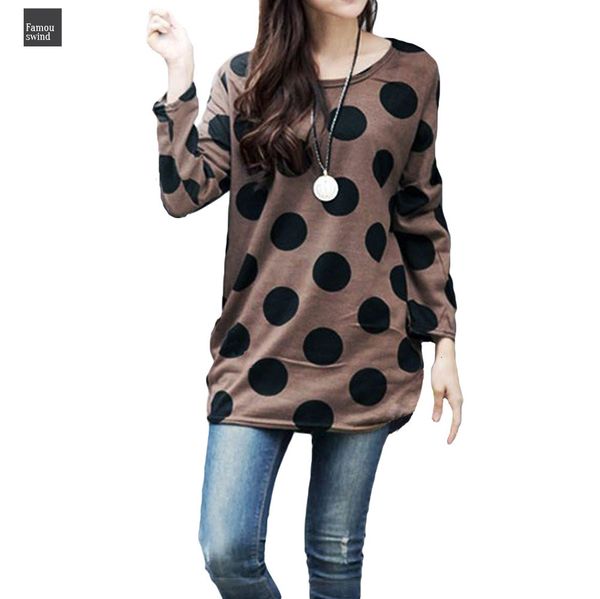 

polka dot fashion пуловеры женщина трикотажные топы длинной осень плюс размер 3xl 4xl 5xl сыпучие перемычки женских 2019 туники, White;black