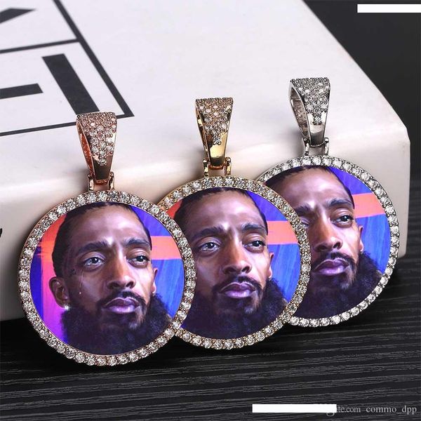 

hip hop custom p memory necklace for men women bling iced out cubic zircon medallions solid pendant chains personalized jewelry gift, Silver