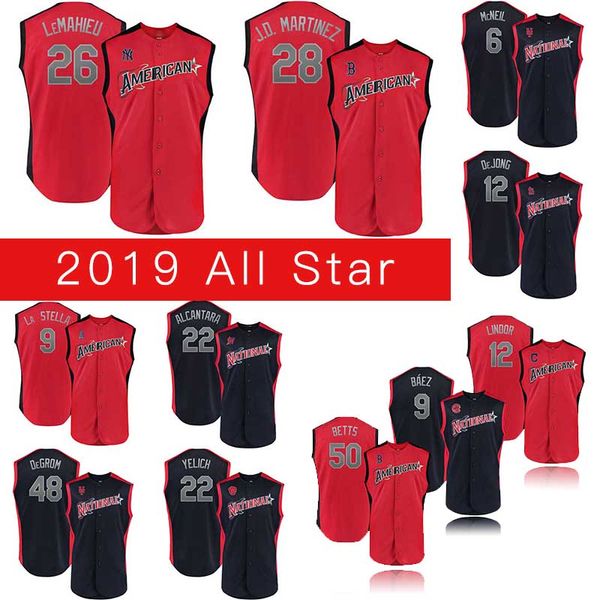 

28 J. D. Martinez 50 Betts 9 Baez 12 Lindor 48 DeGrom 22 Alcantara 12 DeJong 6 McNeil Mens Home Cool Jerseys