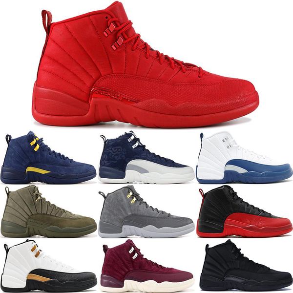 

12 12s the master Bull Gym Red Master Men Basketball Shoes Taxi Flu Game Wool French Blue Vachetta Tan Sneakers US 8-13