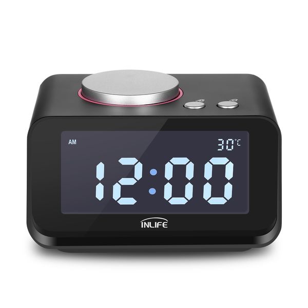 

k1 multi-function alarm clock with thermometer dual usb