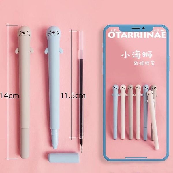 

0.5mm refill black cartoon silicone gel pen aquatic kawaii school gel animal pen gifts supplies children office stationaty h0a5
