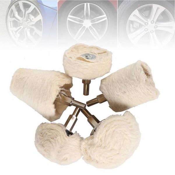 

new 5pcs 6mm car motorcycle kit polishing mop t-type cotton pad buffing wheel rims