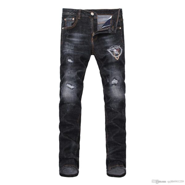 

mens straight designer jeans 2020 spring fashion mens jogger design hip hop trousers embroidery jeans mens 2020 luxury designer jeans size 3, Blue