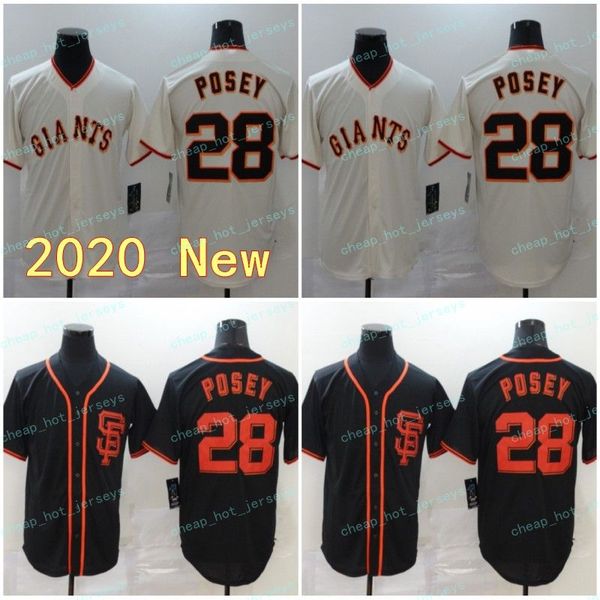 

2020 men 28posey baseball jerseys white black cream flexbase coolbase man home road stitched, Blue;black