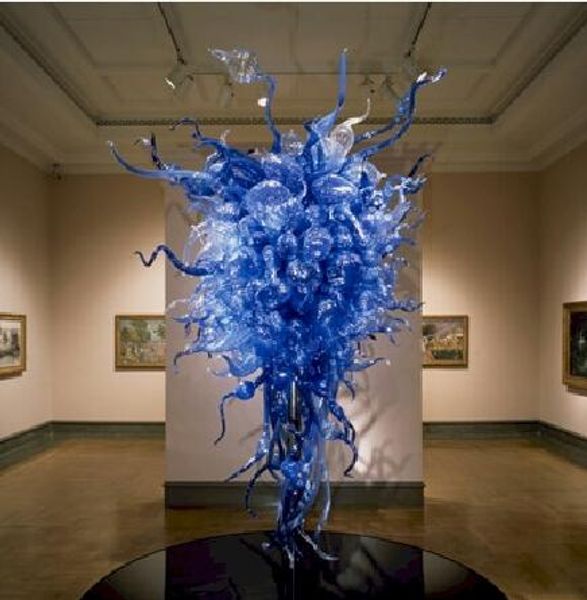 

blue lamp pendant lamps modern crystal chandeliers led saving light source home l art decorative murano glass chandelier