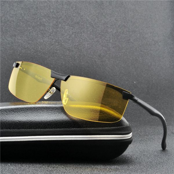 

night vision glasses for driving protective goggles yellow lens ultra light frame sunglasses anti-glare cycling glasses fml, Silver