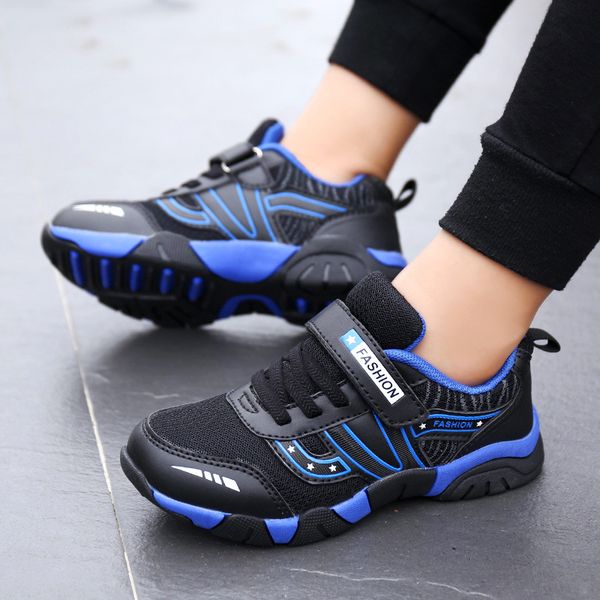 

childrens sports shoes spring and autumn new mens shoes breathable mesh boys casual running shoes big boy-shoes, Black