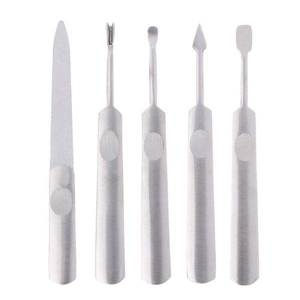 

5 pcs stainless steel nail cuticle pusher remover manicure pedicure tool set
