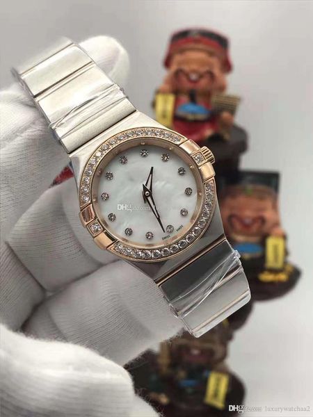 

Роскошные часы AAA + качество наручные часы 28 мм созвездие 123.25. Алмазный круг безель из нержавеющей стали золото кварцевые женские часы бесплатная доставка