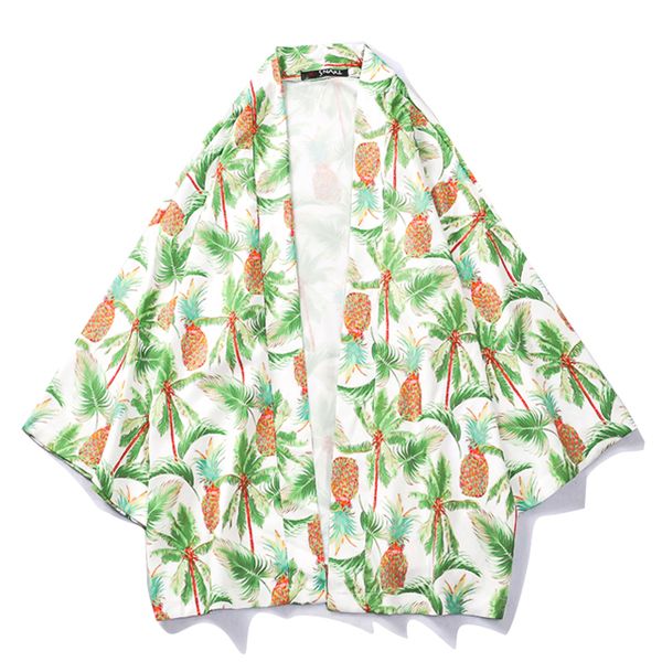 

pinnaple печати sunprotect мужские рубашки три четверти рукав 2019 лето открытым стежком тропические рубашки мужчины, Black;brown