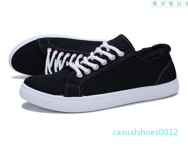 

casual shoes men cotton canvas shoes lace-up men casual walking new plimsolls male footwear autumn breathable sneakers c12, Black