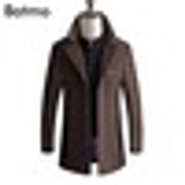 

batmo 2018 new arrival winter wool thicked trench coat men,men's wool jackets ,plus-size m-4xl,8863, Black