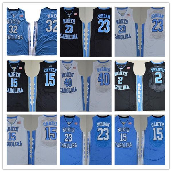 

new ncaa north carolina tar heels michael college 5 nassir little carter 32 luke maye barnes vince unc blue black white basketball jerseys
