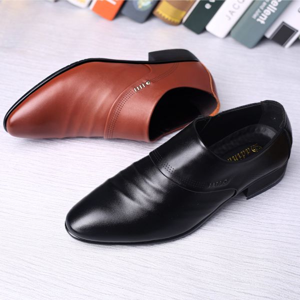 

2019 new spring and summer shoes casual men shoes fashion business zapatos de hombre men casual natural leather loafers, Black