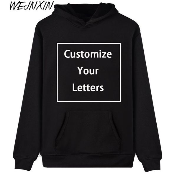 

vagrovsy fashion your own design logo text p hoodies men/women customized personalized sweatshirt couple love clothes, Black