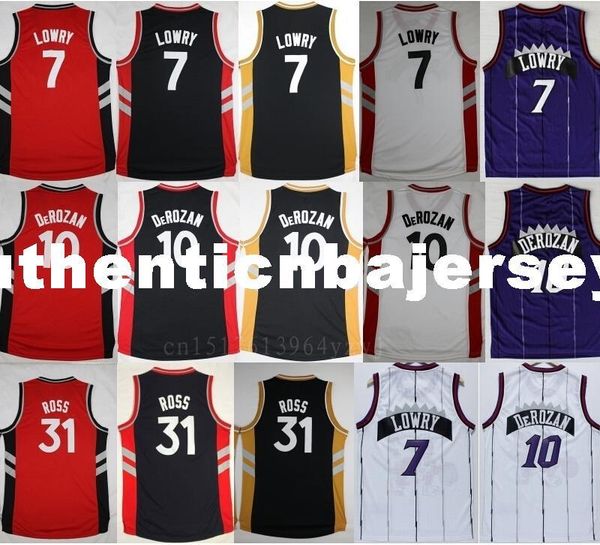 

ретро 2016 мужской 10 дд джерси # 7 lowry баскетбол трикотажные изделия спорт 31 терренс росс team красный черный белый фиолетовый ncaa coll, Black;blue