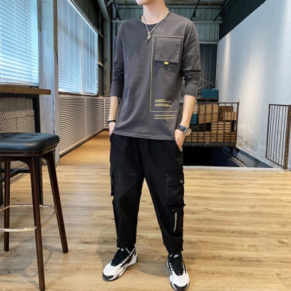 

mens designer long sleeve bottoming shirt youth letter print solid color clothes for boys new fashion style, White;black