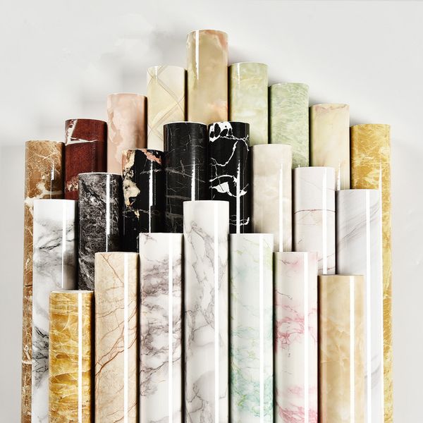 

120cm thick marble pattern self-adhesive wallpaper kitchen bathroom waterproof oil-proof sticker table bar counterrefurbished wall paper