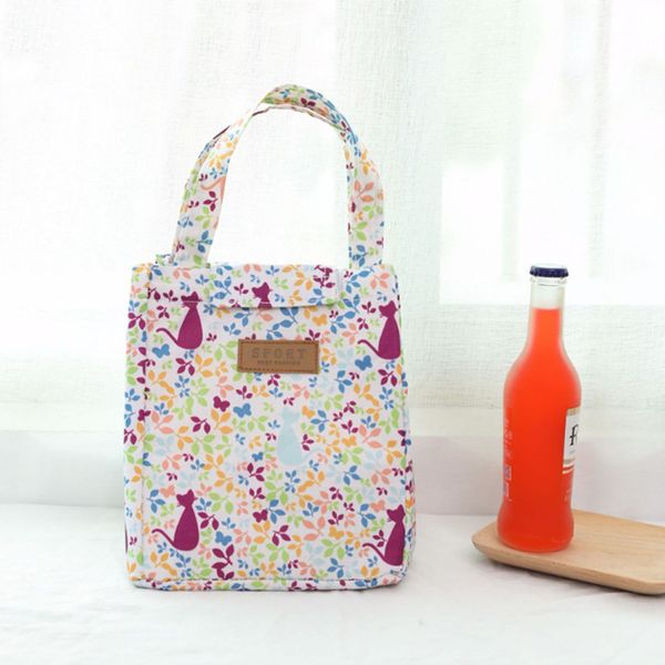 

cute lunch bag campus company portable floral animal pattern print lunch bag food storage bag insulation cold storage for women