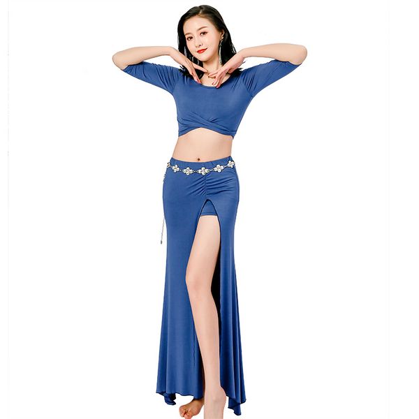 

multi-color belly dance costume women's exercise clothes spring and summer new fashion costumes beginner modal long skirt suit, Black;red