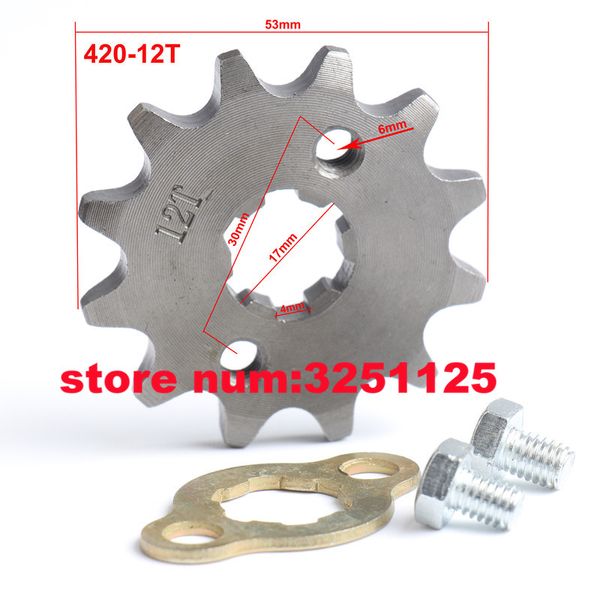 

420 15 tooth 17mm front chain sprocket gear for atv quad pit dirt trail bike 50cc 70 90 110cc 125cc 140cc 150cc 160cc