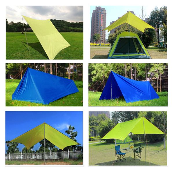 

oversized awning set with poles uv protection waterproof tarp pergola beach sun shelter camping shade outdoor canopy simple tent