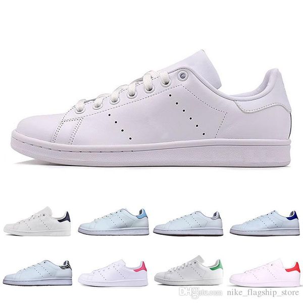 

casual shoes smith men women white black white blue red pink silver mens stan fashion leather shoe flats sneakers 36-45