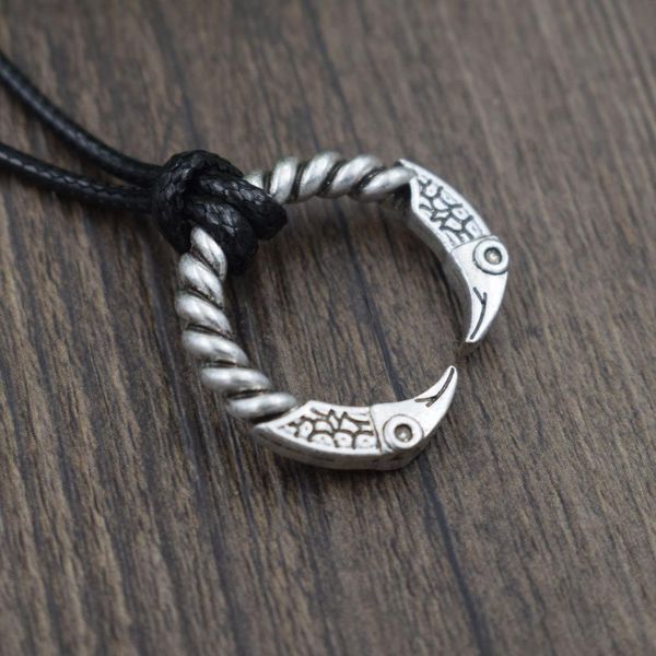 

sanlan 12pcs viking odin's ravens necklace pagan jewellery celtics, Silver
