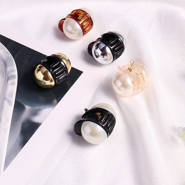 Women Fashion Pearl Mini Ponytail Holder Clip Hair Claw Beautiful