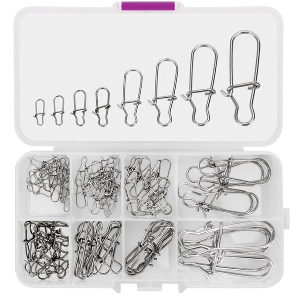 

100x fishing link clips quick change carp connector pin fishing tackle tool