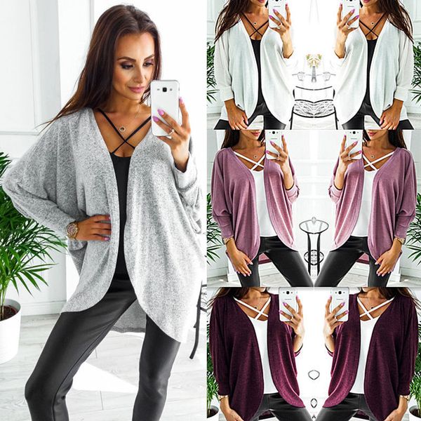 

pure autumn color easy bat sleeve package buttock cardigan jacket, Black;red