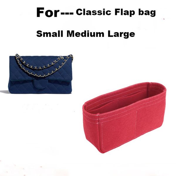 

for classic flap small medium large bag insert organizer - 3mm felt (handmade/20 colors