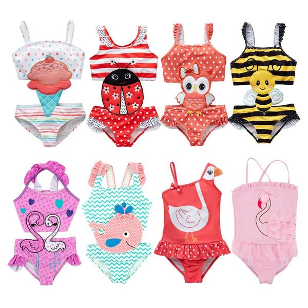 

toddler infant baby girls swimwear watermelon swimsuit swimming beach bathing bikini cute summer one-piece swimming costume, Blue