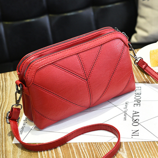 

high capacity women bag double deck zipper handbags messenger bag soft pu leather shoulder fashion crossbody bags new