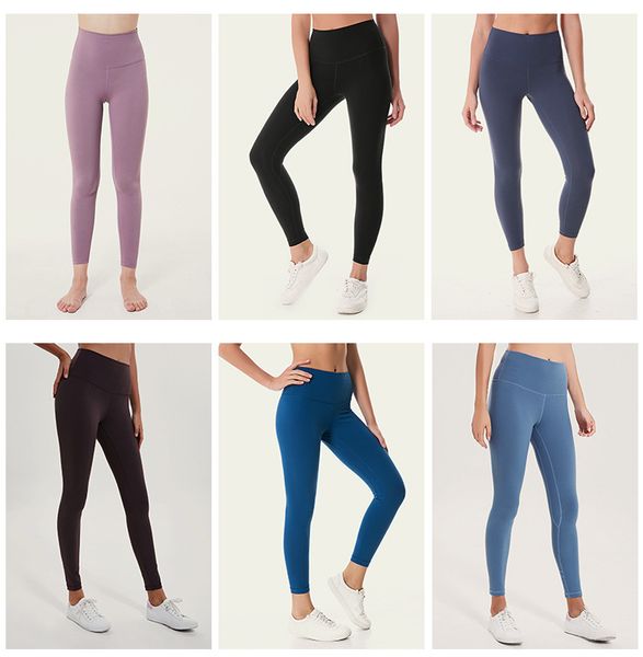 

solid color women yoga pants high waist sports pants gym wear leggings elastic fitness lady overall full tights workout, White;red