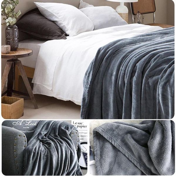 

flannel fleece blanket thicken microfiber sofa warm bed throw blanket cozy couch bed super soft warm