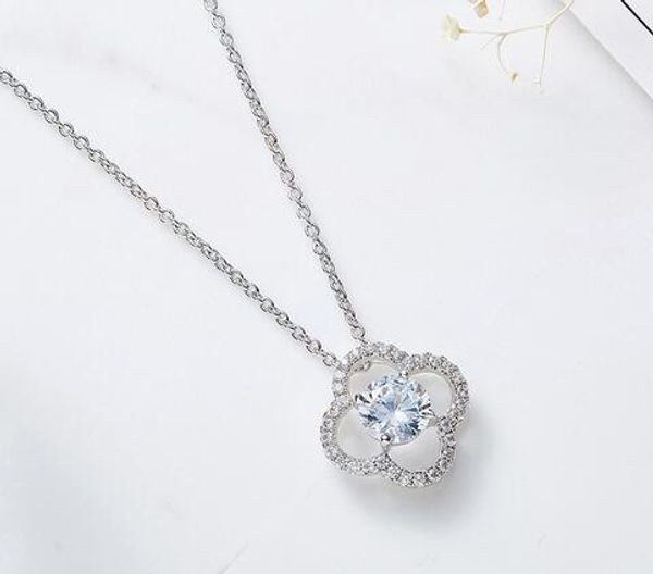 

fashion necklace women pendants elegant crystals from swarovski jewelry clover necklace crystal bridal jewelry new, Silver