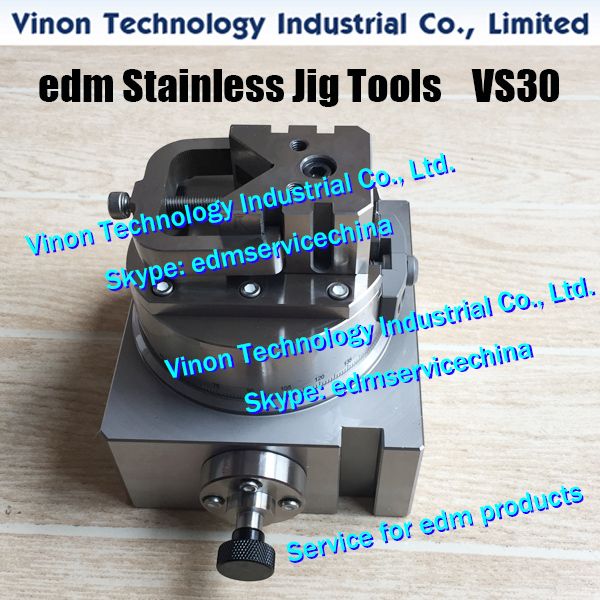 EDM Tooling Luminárias Jig Ferramentas de aço inoxidável EDM Vise VS30 pode processar Rod o0-Ø30mm, Wire EDM placa vise indexação WX-30, 2109224, 0205236