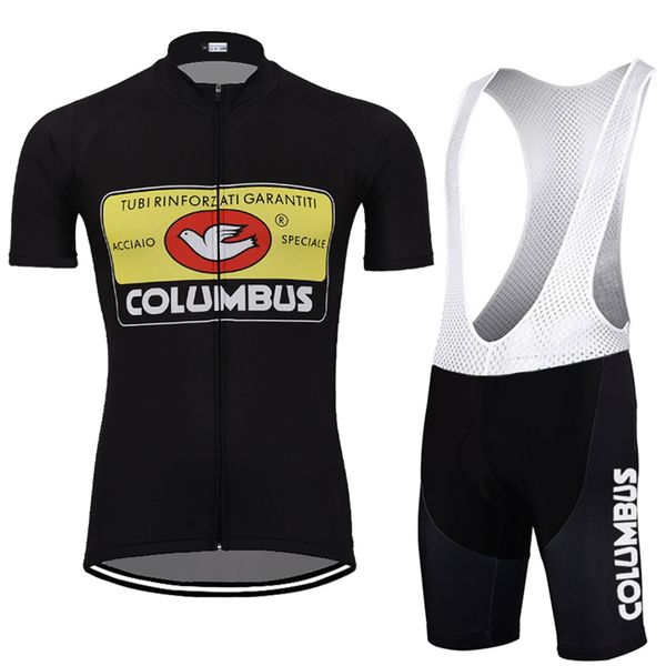 

cycling jersey sets men's black kit retro riding short sleeve clothing wear bib shorts lycra can, Black;red