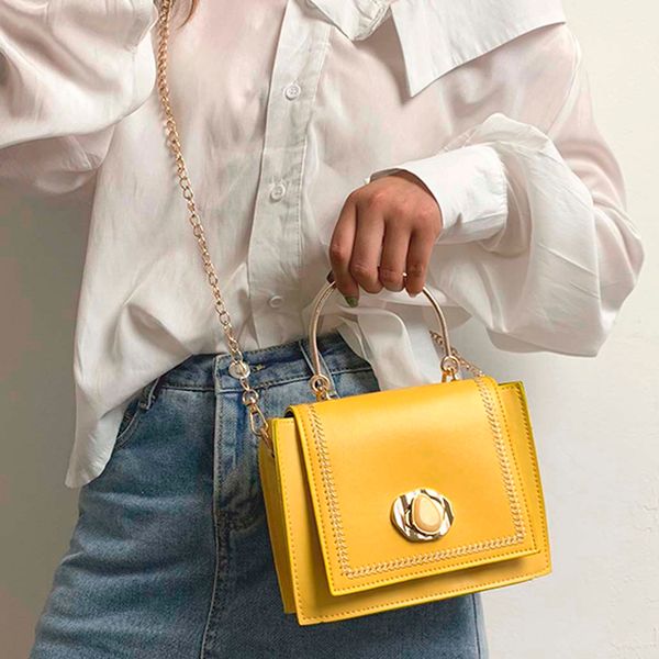 

fashion 2019 casual summer women's contrast color shoulder chain diagonal cross bag handbag messenger travel shoulder bag
