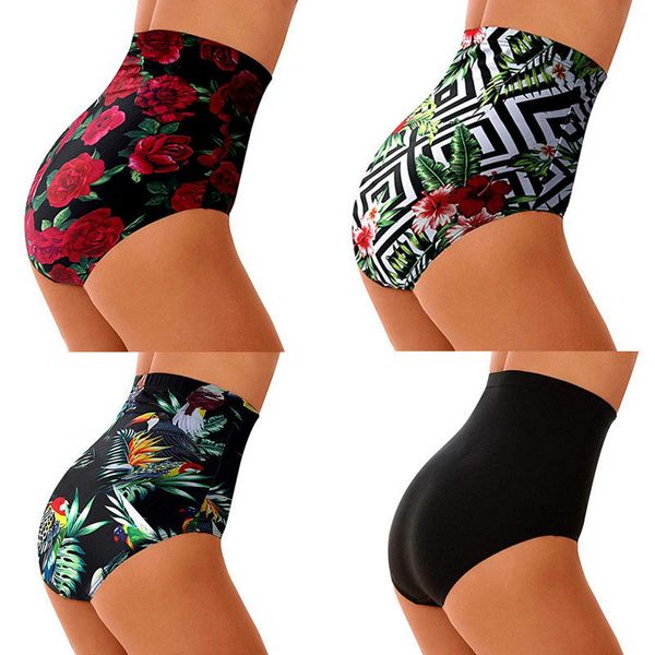

женская высокая талия купальник бикини tankini bottom swim shorts плюс размер