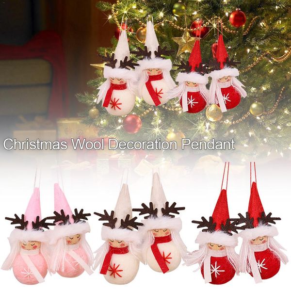 

new christmas decoration innovative cute antlers wool christmas angels tree decorations doll ornament new year decor
