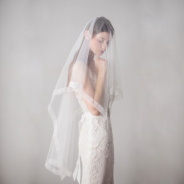 2019 Wedding Veils With Comb Wedding Hair Pieces Two Tiers Tulle