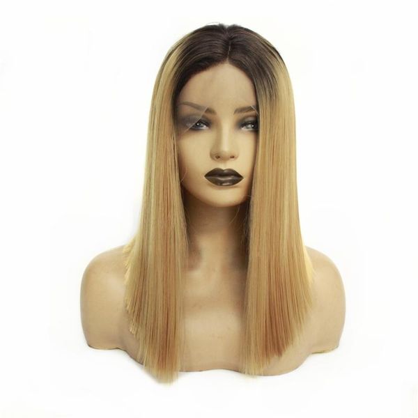 

ombre блондинка ве коѬокие боб паѬик Ѭона нђѬка t1b / 27 # glueless dark root инеиеки, Black