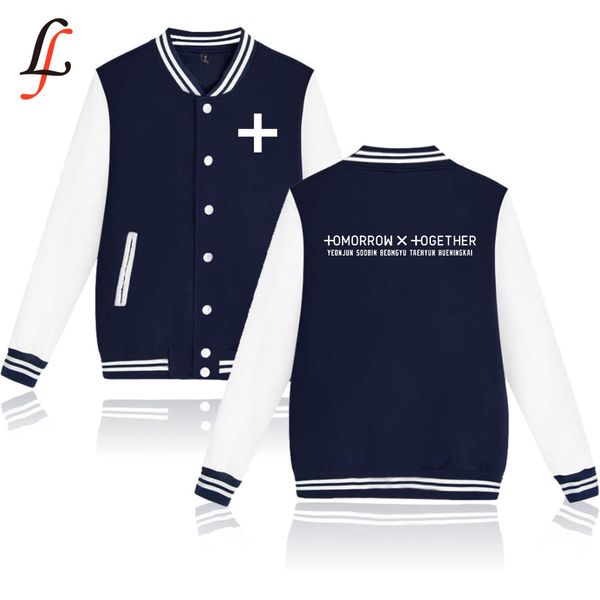 

3d women/men txt tomorrow together harajuku hoodies sweatshirts winter casual baseball jacket modis kpop streatwear, Black