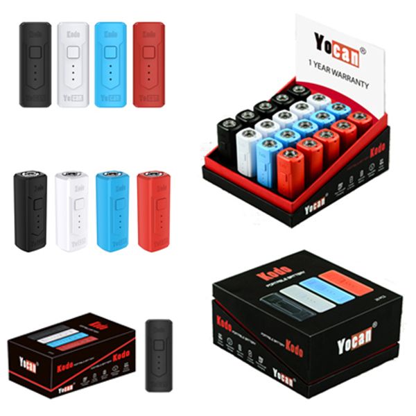 

Оригинал Yocan Kodo Mod Battery E Батареи для сигарет 400 мАч Разогрев VV Аккумулятор Vape Pen для 510 тележек Картриджи для масла