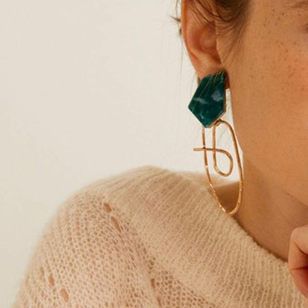 

asymmetric acrylic earrings for women antique gold earring gift jewelry brinco, Silver