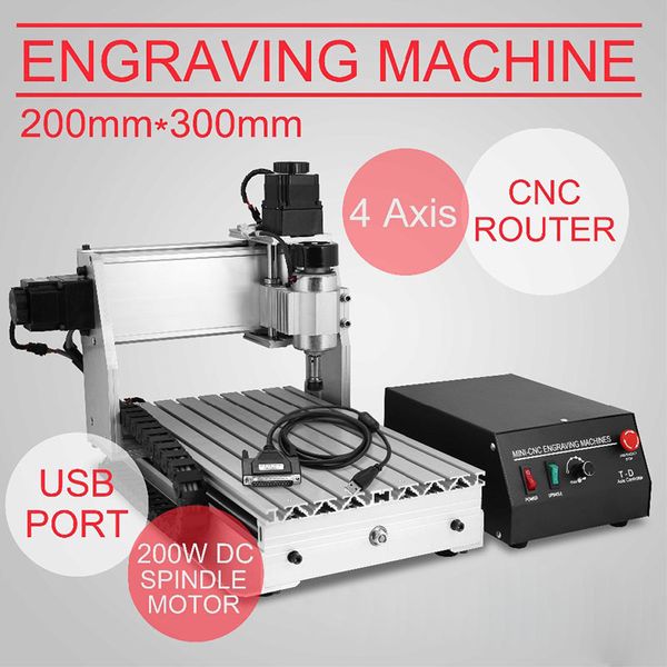 

3020t4z cnc engraver milling machine diy pvc pmma wood usb engraving spindle mini lathe crafts woodworking with control+bit
